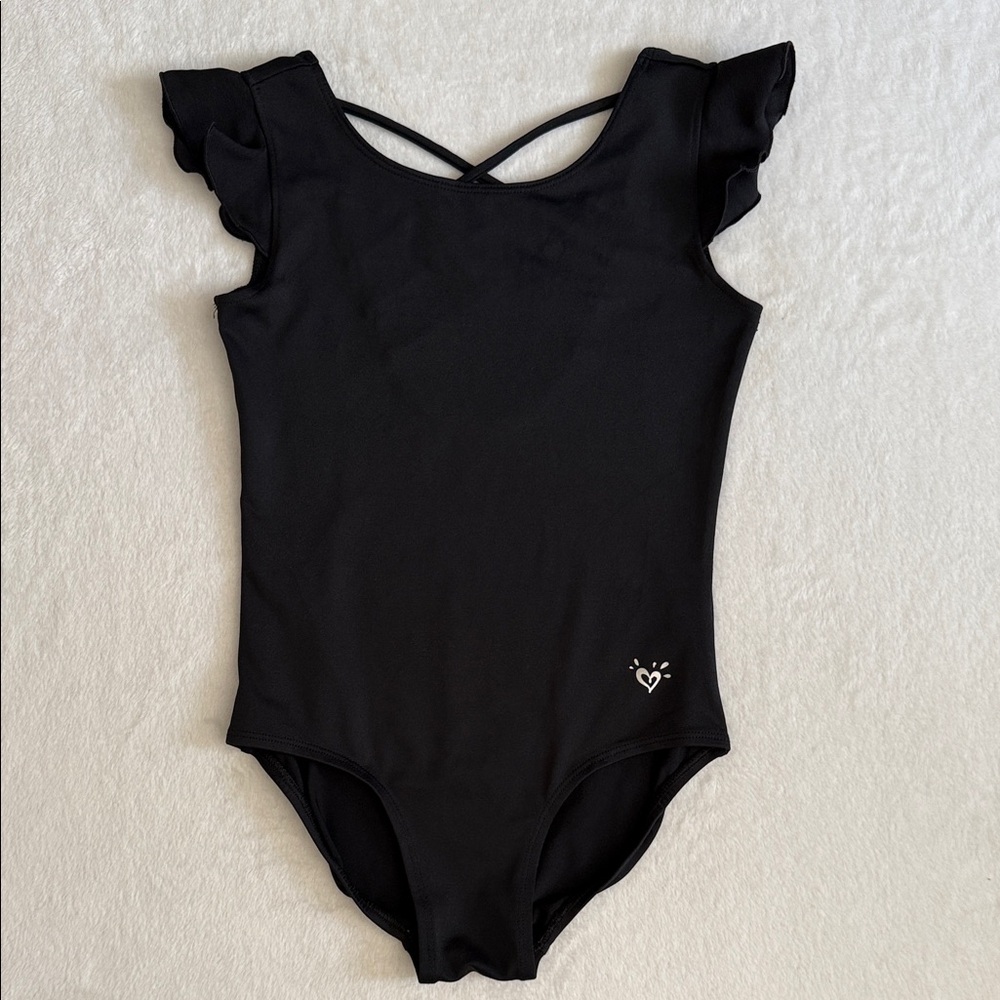 Justice Active | Flutter Sleeve Criss Cross Back Leotard Gymnastics Dance (10)